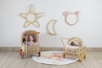 Rattan Doll Stroller – Handmade Boho Doll Pram for Imaginative Play