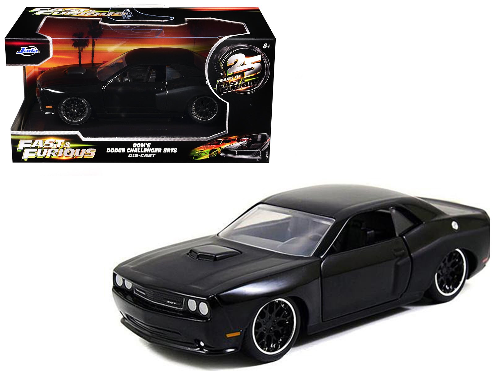 Dom's Dodge Challenger SRT8 Black "Fast & Furious" Movie 1/32 Diecast Model Car by Jada  free shipping USA