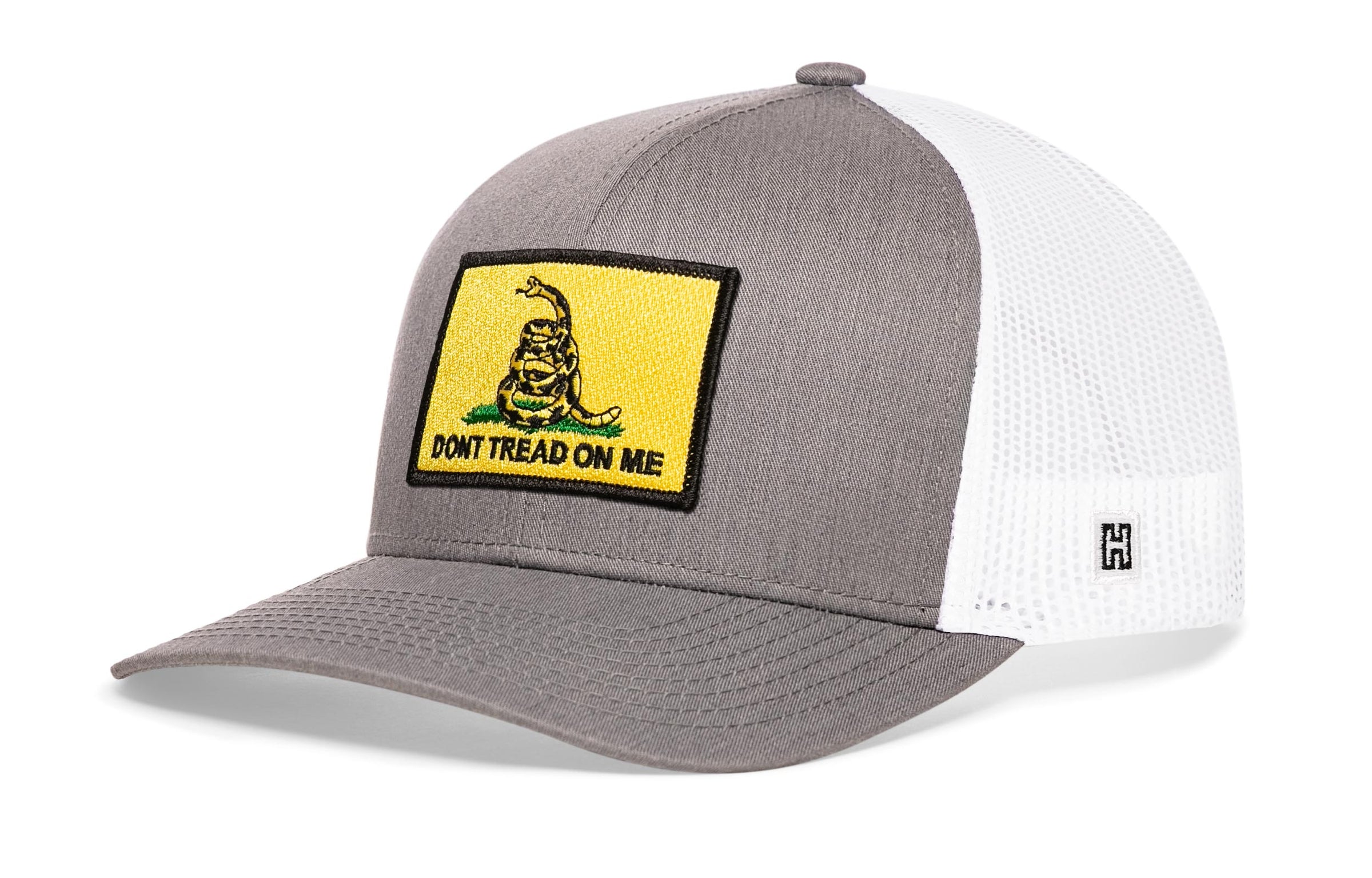 Dont Tread On Me Trucker Hat  |  Black Gadsden Flag Yellow Snapback