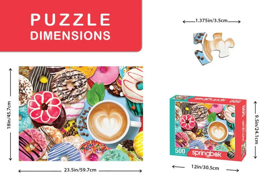 Donuts N' Coffee 500 Piece Jigsaw Puzzle by Springbok Puzzles - BIG FRENCHIES