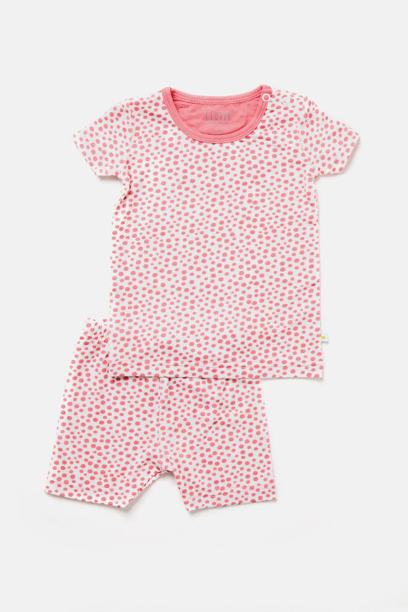 Shorts Pajama Set - Coral Dots - BIG FRENCHIES