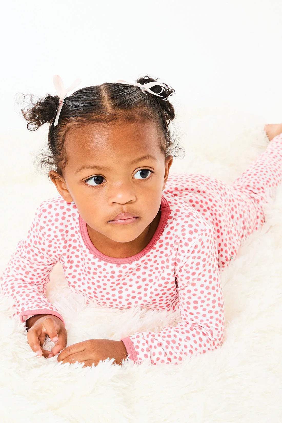 Long Sleeve Pajama Set - Coral Dots - BIG FRENCHIES