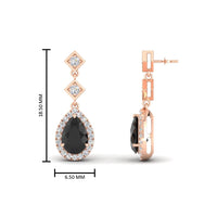 Double Drop Pear Halo Earring