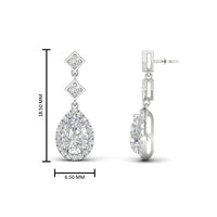 Double Drop Pear Halo Earring