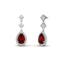 Double Drop Pear Halo Earring