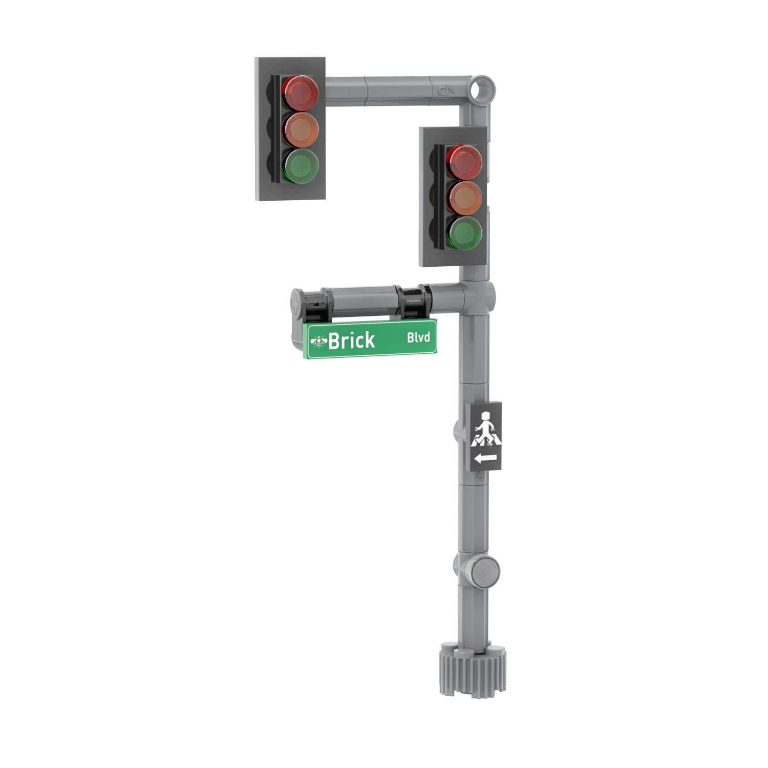 Double Traffic Lights Custom Printed Building Set - Made Using LEGO® Parts