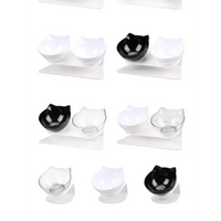 Double Transparent Non-slip Food Bowl With Protection For Cats Modern Kitten Food Bowl Pet Accessories