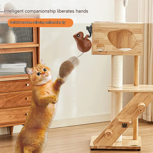MEACAOFG Automatic cat teaser squirrel toys self hi boredom teaser cat stick kitten cat toys electric smart cat toys