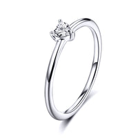 925 Sterling Silver Ring Size 6.0 with CZ and Platinum Plating for Women
