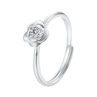 925 Sterling Silver White Gold Plated Moissanite Ring Size E for Women