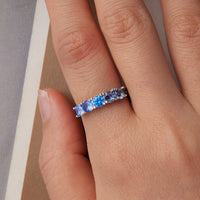 925 Sterling Silver Ring with White Gold Plating for Women, Size 6.0