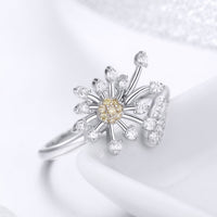 925 Sterling Silver Ring with Plated Platinum and Pavé Setting CZ