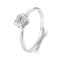 925 Sterling Silver White Gold Plated Moissanite Ring Size E for Women