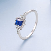 925 Sterling Silver White Gold Plated Size 6 Synthetic Spinel CZ Ring for Women