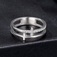 925 Sterling Silver Moissanite Engagement Ring for Women Size 6