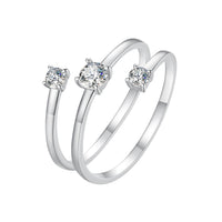 925 Sterling Silver 3mm Moissanite Ring for Women