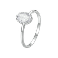 925 Sterling Silver 1.6mm Moissanite 1ct Ring in Size 6 for Women