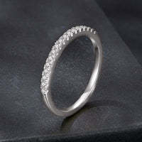 925 Sterling Silver 0.01ct Moissanite Ring in Size 8A