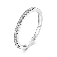 925 Sterling Silver 0.01ct Moissanite Ring in Size 8A