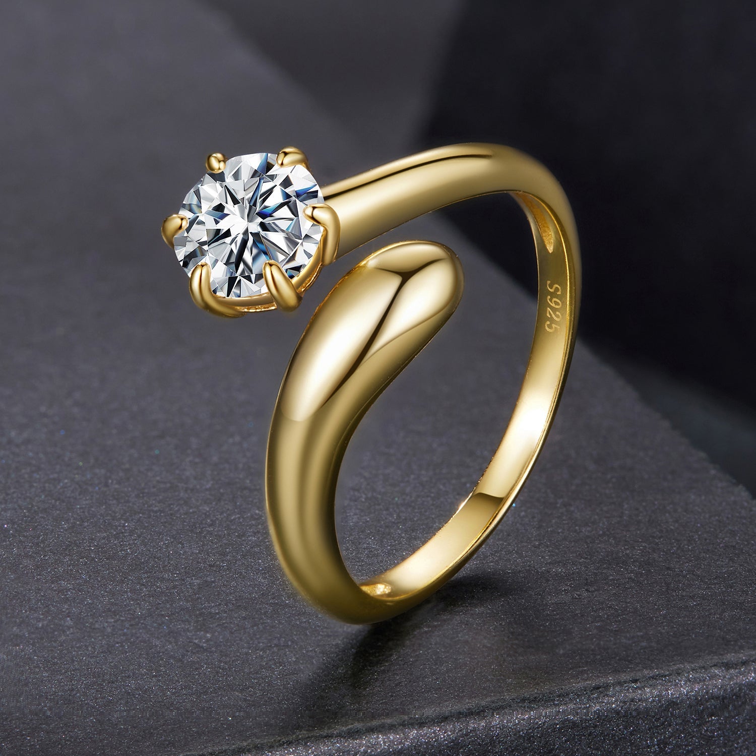 925 Sterling Silver 1 Carat Moissanite Ring for Women