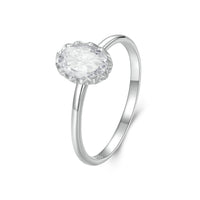 925 Sterling Silver 1.6mm Moissanite 1ct Ring in Size 6 for Women