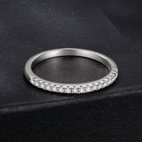 925 Sterling Silver 0.01ct Moissanite Ring in Size 8A