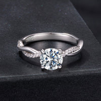 925 Sterling Silver Moissanite 0.65 Carat Ring Size 6 for Women
