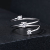 925 Sterling Silver 3mm Moissanite Ring for Women