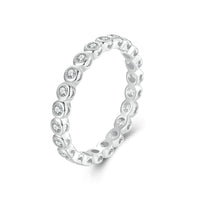 925 Sterling Silver 2mm Moissanite Ring Size 7 for Women