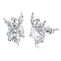 925 Sterling Silver White Gold Plated 1.4x0.9cm Pavé CZ Earrings for Women