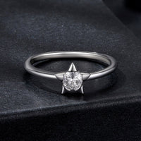 925 Sterling Silver 0.30 Carat Moissanite Ring Size 8