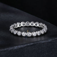 925 Sterling Silver 2mm Moissanite Ring Size 7 for Women