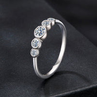 925 Sterling Silver Moissanite Ring Size 6, 0.20ct, Plated White Gold for Women