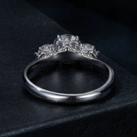 925 Sterling Silver Moissanite 6.5mm 1ct Ring, Size E for Women