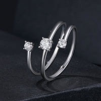 925 Sterling Silver 3mm Moissanite Ring for Women