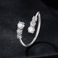 925 Sterling Silver Moissanite Ring for Women - Size E - Plated White Gold