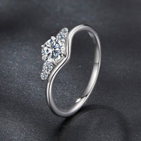 925 Sterling Silver Moissanite 0.15ct Ring Size 7 for Women
