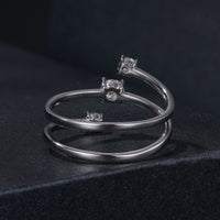 925 Sterling Silver 3mm Moissanite Ring for Women
