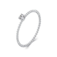 925 Sterling Silver 3mm Moissanite Ring for Women - Size 6