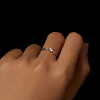 925 Sterling Silver Moissanite White Gold Plated Ring Size 6