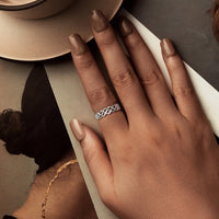 925 Sterling Silver and White Gold 0.5cm Ring Size 6.0