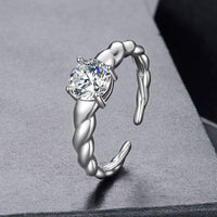 925 Sterling Silver Moissanite 0.65 Carat Ring for Women Size E