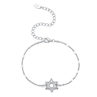 925 Sterling Silver White Gold Plated CZ Pavé 15+6cm Bracelet for Women