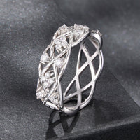 925 Sterling Silver 0.14 Carat Moissanite Ring in Size 8 for Women