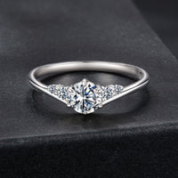 925 Sterling Silver Moissanite 0.15ct Ring Size 7 for Women