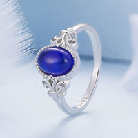 925 Sterling Silver Ring 1.7mm Size 6.0 with Transparent Glass for Women