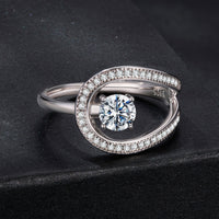 925 Sterling Silver 0.50 Carat Moissanite Ring Size 6 for Women
