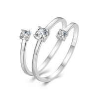 925 Sterling Silver 3mm Moissanite Ring for Women