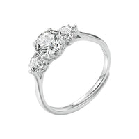 925 Sterling Silver Moissanite 6.5mm 1ct Ring, Size E for Women