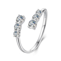 925 Sterling Silver Moissanite Ring for Women - Size E - Plated White Gold